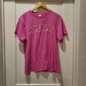 Victoria's Secret PINK Logo Short Sleeve T-Shirt Pink Size S